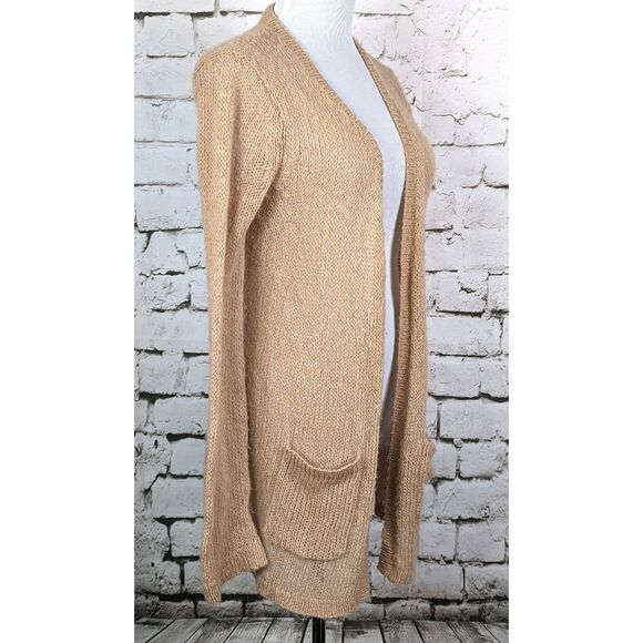 WOODEN SHIPS Open-Front Lightweight Knit Wool Mohair Blend Cardigan Size M/L - Picture 4 of 7